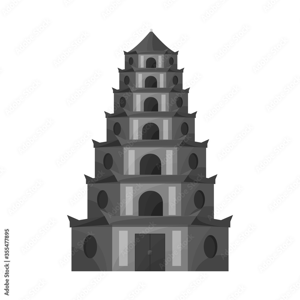 Vector illustration of tower and vietnam logo. Set of tower and city vector icon for stock.