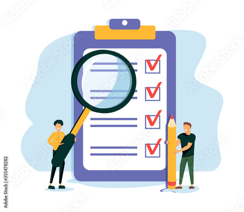 Priorities vector illustration. Flat tiny agenda importance to do list persons concept. Work planning and management to boost your efficiency. Checklist with goal prioritize and urgency choice process