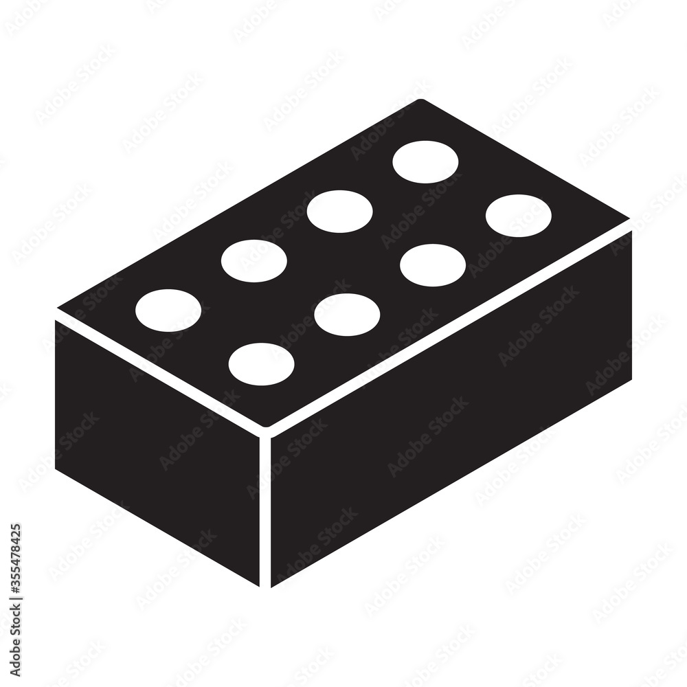 Fototapeta premium Clay brick vector icon.Black vector icon isolated on white background clay brick.