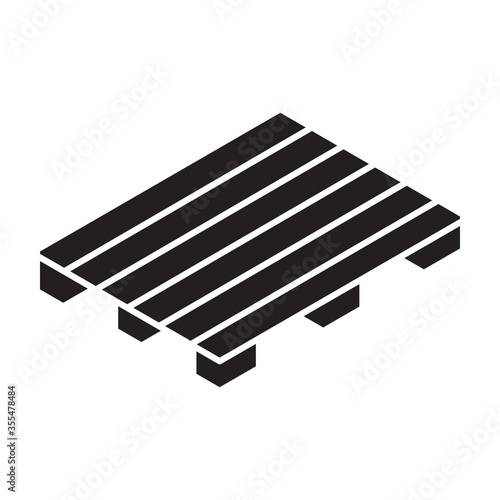 Wooden pallet vector icon.Black vector icon isolated on white background wooden pallet.