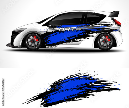 Racing sport car wrap design and vehicle livery