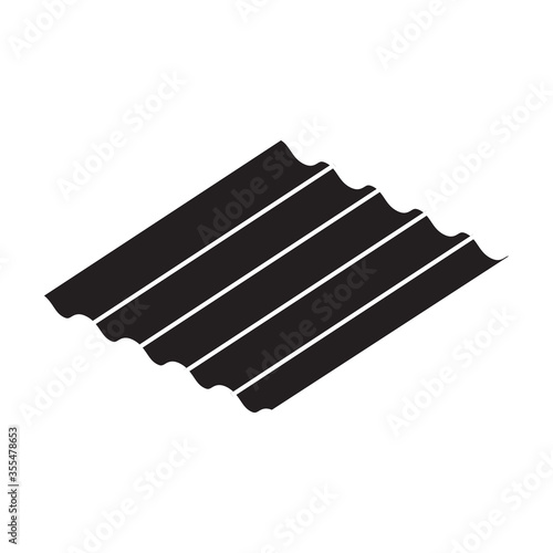 Roof material vector icon.Black vector icon isolated on white background roof material.