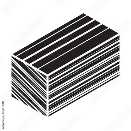 Concrete block vector icon.Black vector icon isolated on white background concrete block.