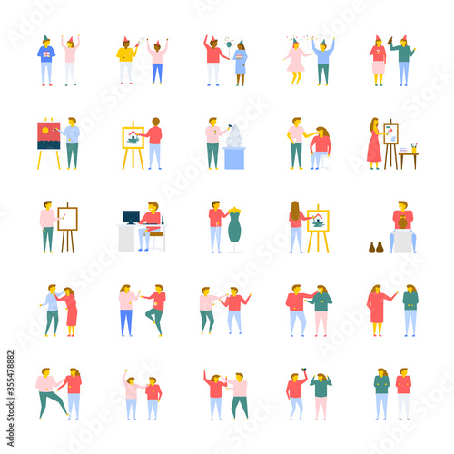  People Flat Vector Icons Collection 