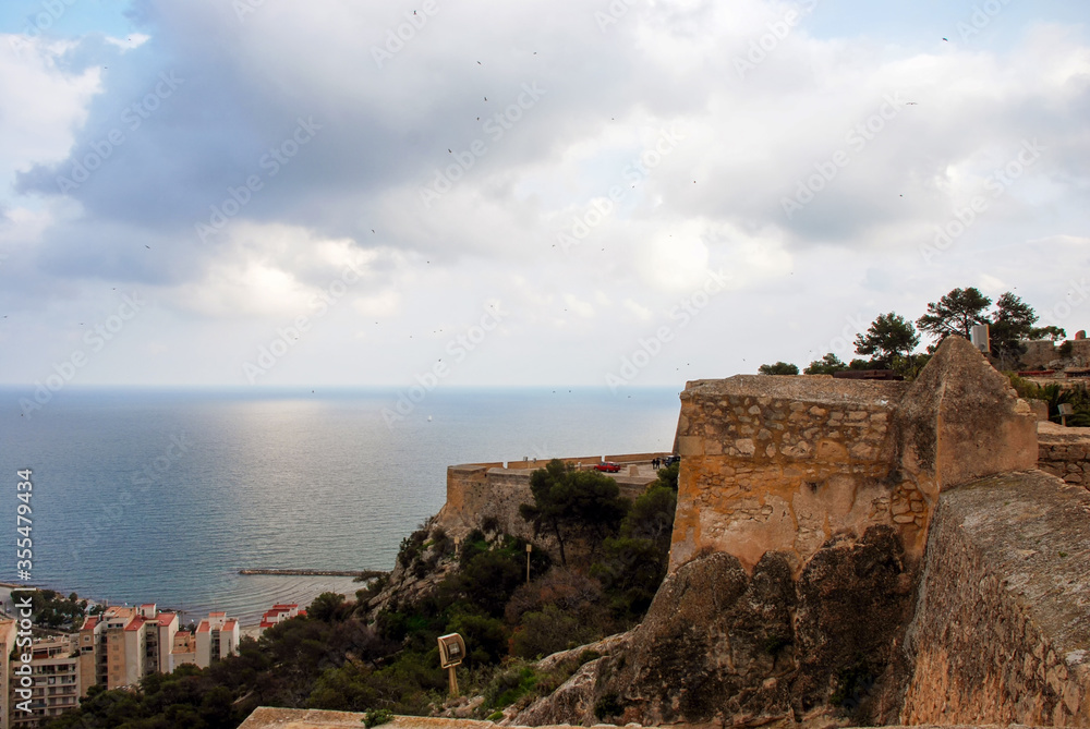 The Santa Barbara Castle overlooking Alicante, Spain