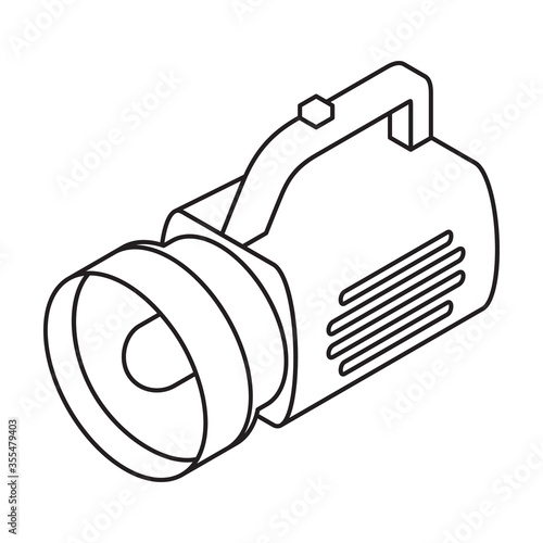 Flashlight vector icon.Line vector icon isolated on white background flashlight.