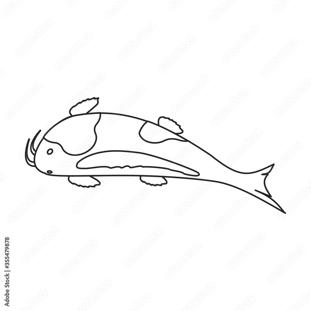 Carp vector icon.Line vector icon isolated on white background carp. Carp vector icon.Line vector icon isolated on white background carp.