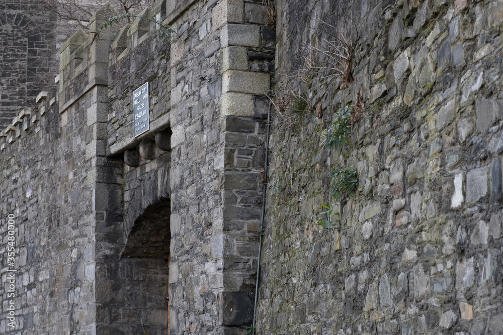 Old Dublin city walls gate at Cook street. Dublin, Ireland. February 2019 Old Dublin city walls gate at Cook street. Dublin, Ireland. February 2019