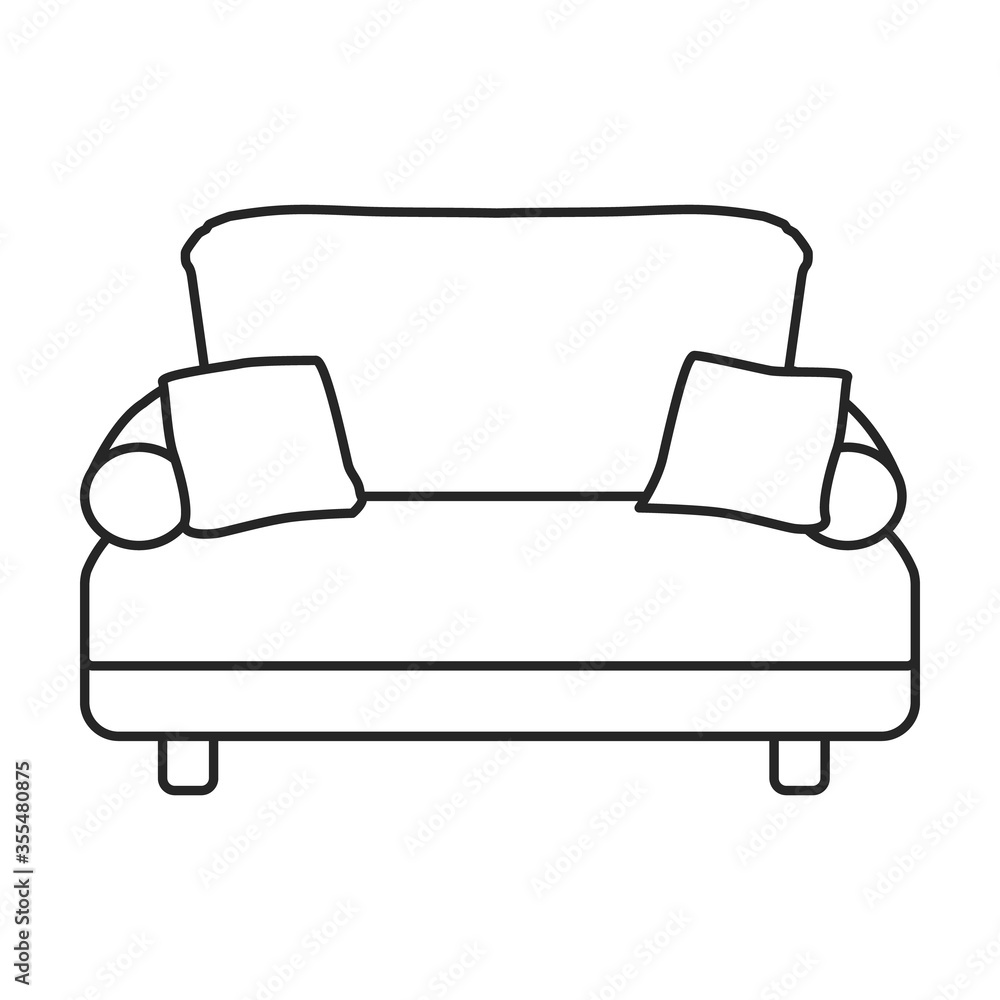 Sofa vector icon.Line vector icon isolated on white background sofa . Sofa vector icon.Line vector icon isolated on white background sofa .