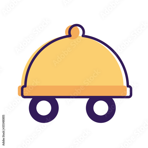 tray server with wheels delivery service line and fill style