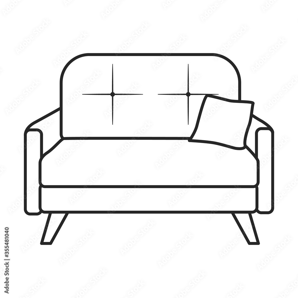 Sofa vector icon.Line vector icon isolated on white background sofa . Sofa vector icon.Line vector icon isolated on white background sofa .