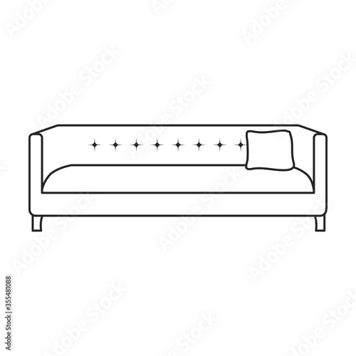 Sofa vector icon.Line vector icon isolated on white background sofa .