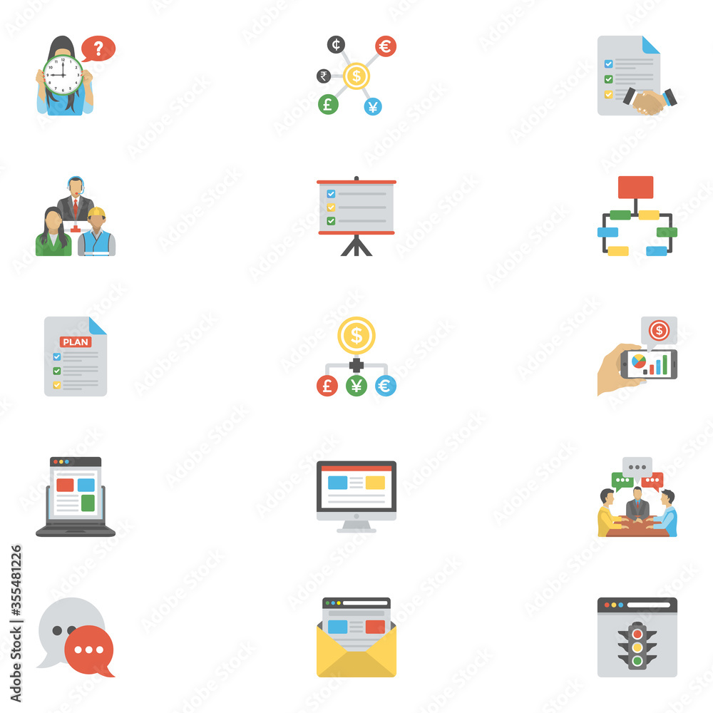 
Flat Vector Icons Pack Of Project Management 
