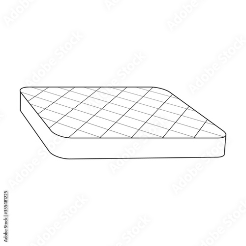 Orthopedic mattress vector icon.Line vector icon isolated on white background orthopedic mattress.