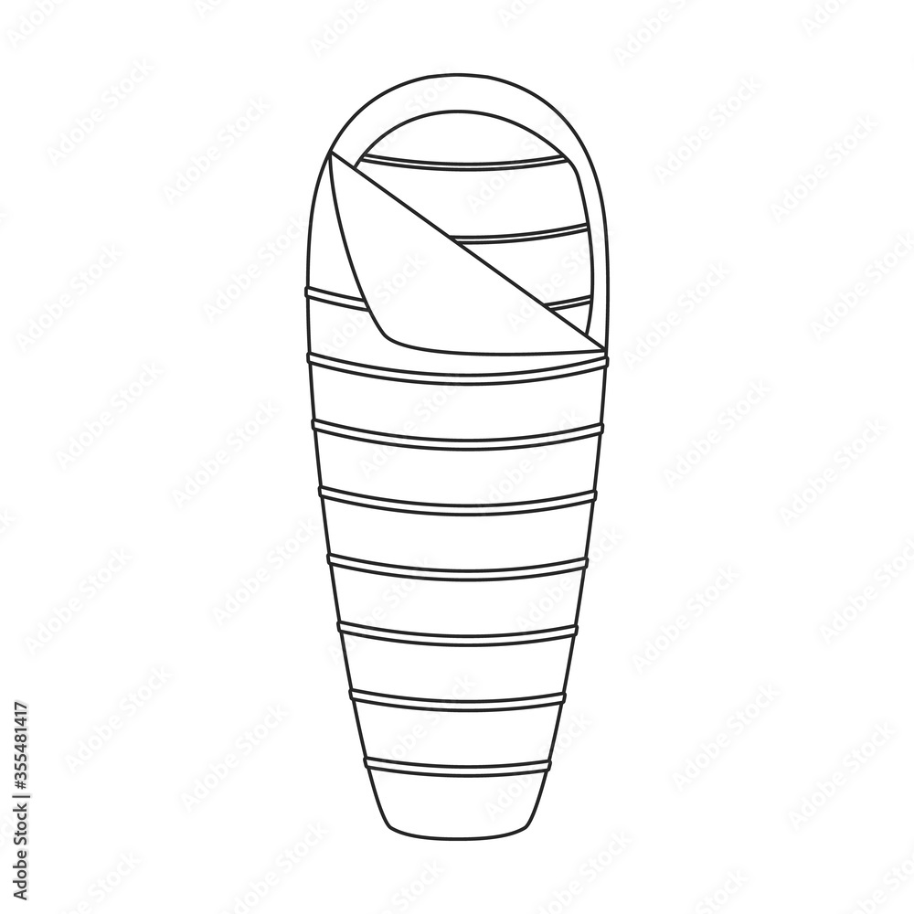 Sleeping bag vector icon.Line vector icon isolated on white background sleeping bag. Sleeping bag vector icon.Line vector icon isolated on white background sleeping bag.