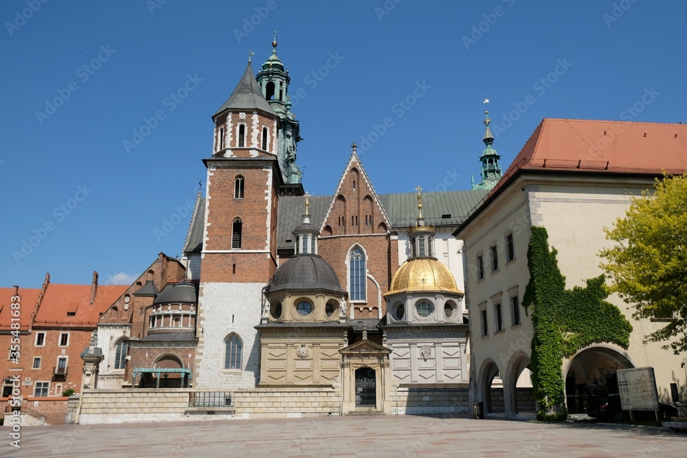 Royal Wawel Castle, view of cathedral. Cracow, Poland. 