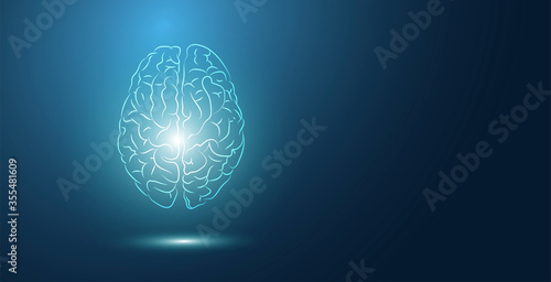 cervello, sagoma, silhouette, attività cerebrale, neuroni