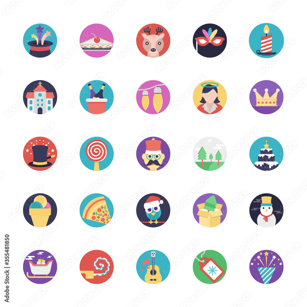 Collection of Christmas Flat Vector Icons
Collection of Christmas Flat Vector Icons
