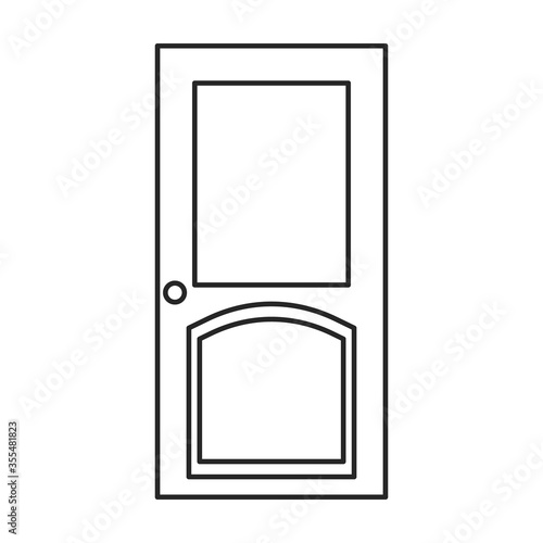 Door vector icon.Line vector icon isolated on white background door .