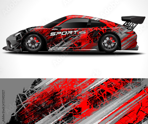 Racing sport car wrap design and vehicle livery