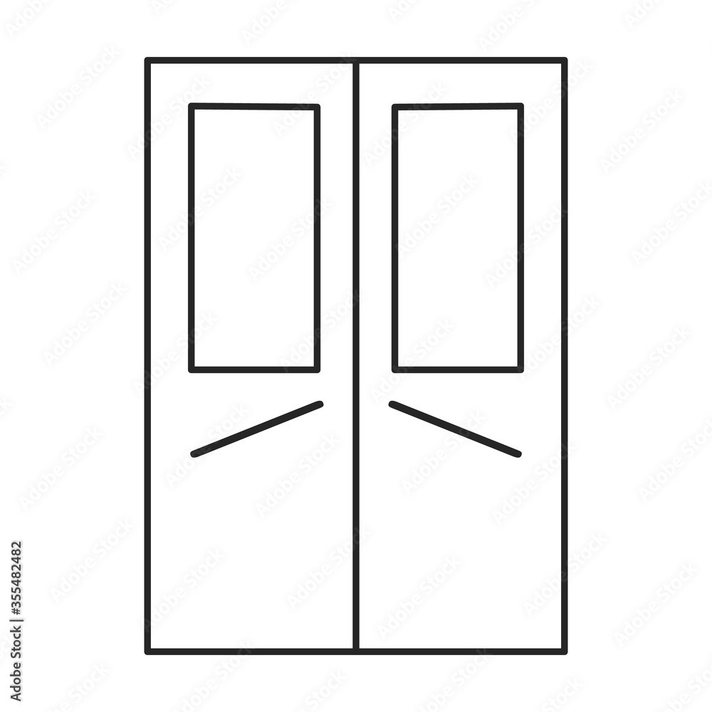 Door vector icon.Line vector icon isolated on white background door . Door vector icon.Line vector icon isolated on white background door .