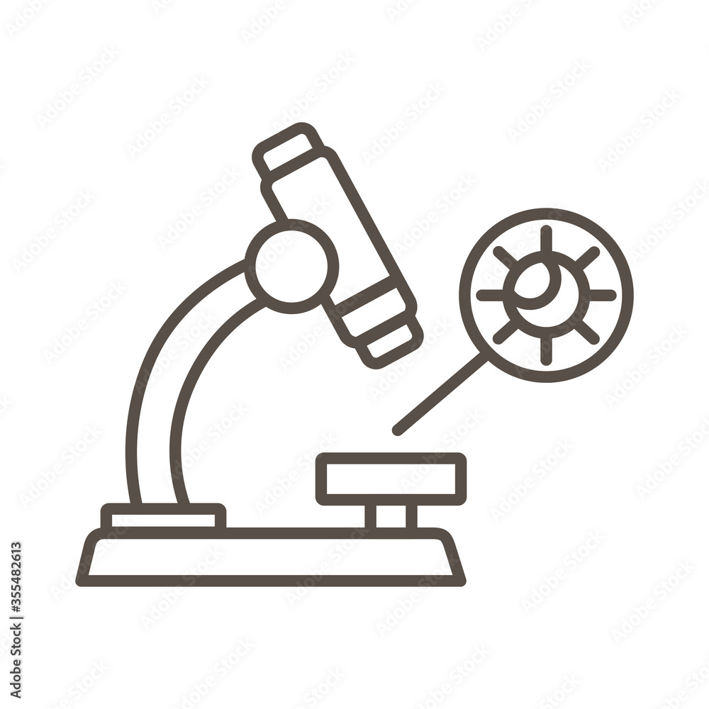 microscope laboratory with covid19 particle line style microscope laboratory with covid19 particle line style