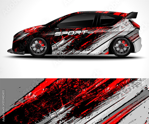 Racing sport car wrap design and vehicle livery photo