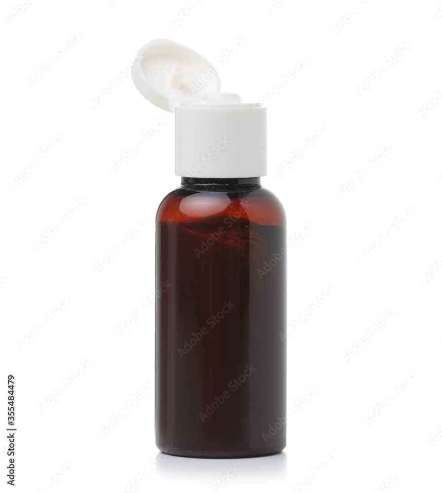 Cosmetic brown bottle beauty on white background isolation Cosmetic brown bottle beauty on white background isolation