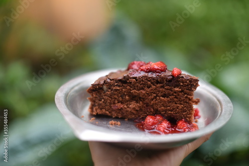 chocolate cake with strawberry