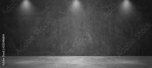 Gray abstract cement wall and studio room , interior texture for display products,wall background. photo