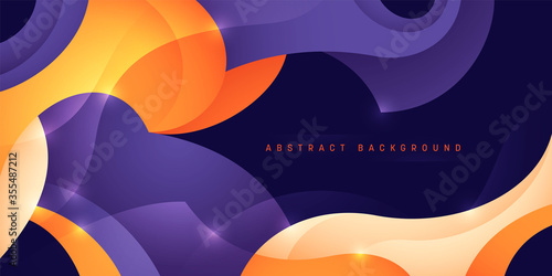 Abstract composition made of various curved shapes. Vector illustration.