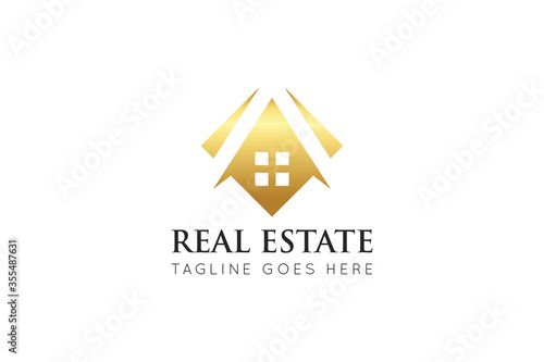 real estate logo and icon vector illustration design template