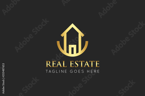 real estate logo and icon vector illustration design template