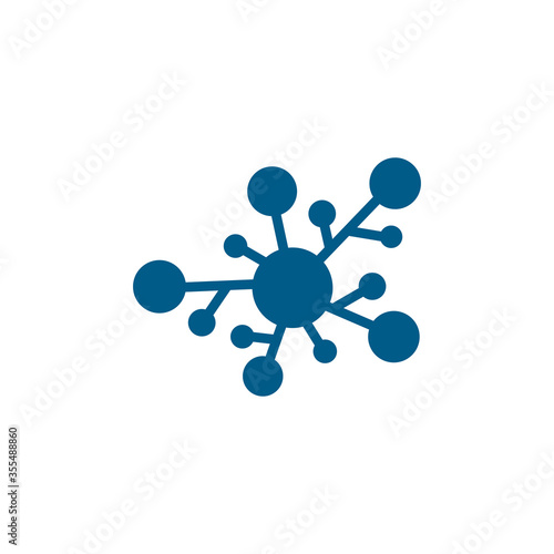 Chemical Bond Blue Icon On White Background. Blue Flat Style Vector Illustration