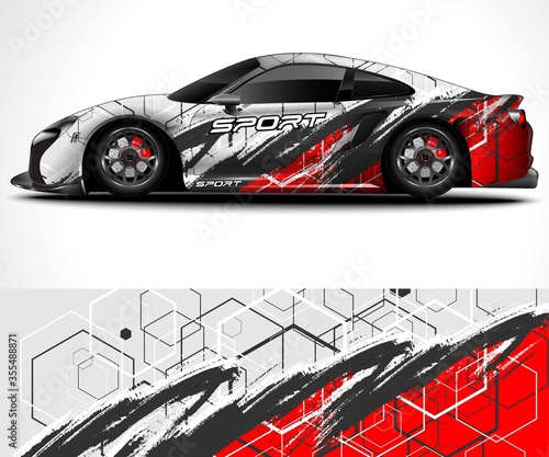 Racing sport car wrap design and vehicle livery