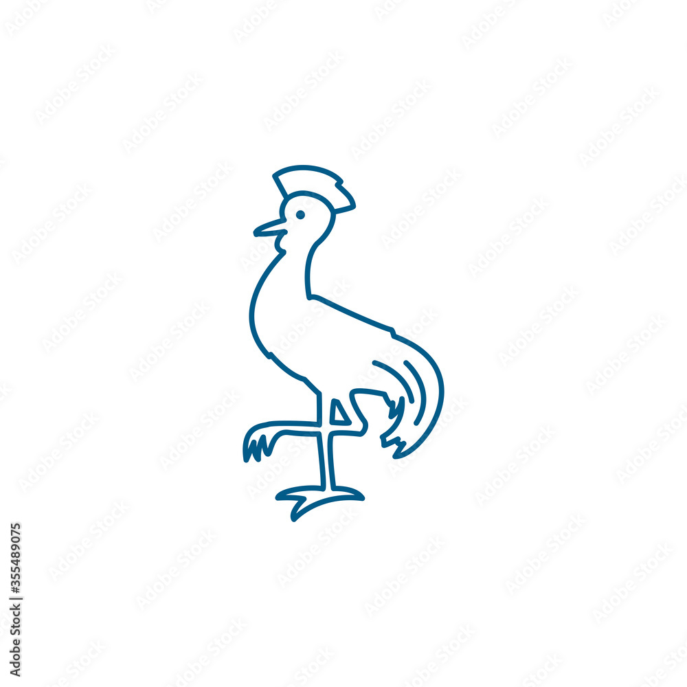 Chicken Line Blue Icon On White Background. Blue Flat Style Vector Illustration Chicken Line Blue Icon On White Background. Blue Flat Style Vector Illustration