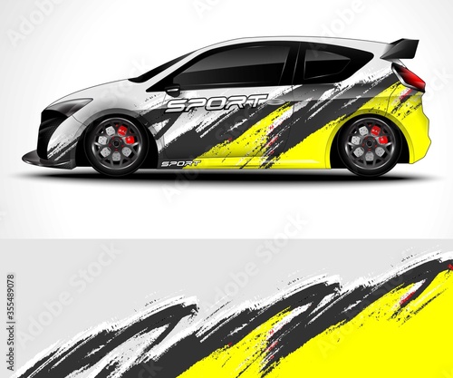 Racing sport car wrap design and vehicle livery