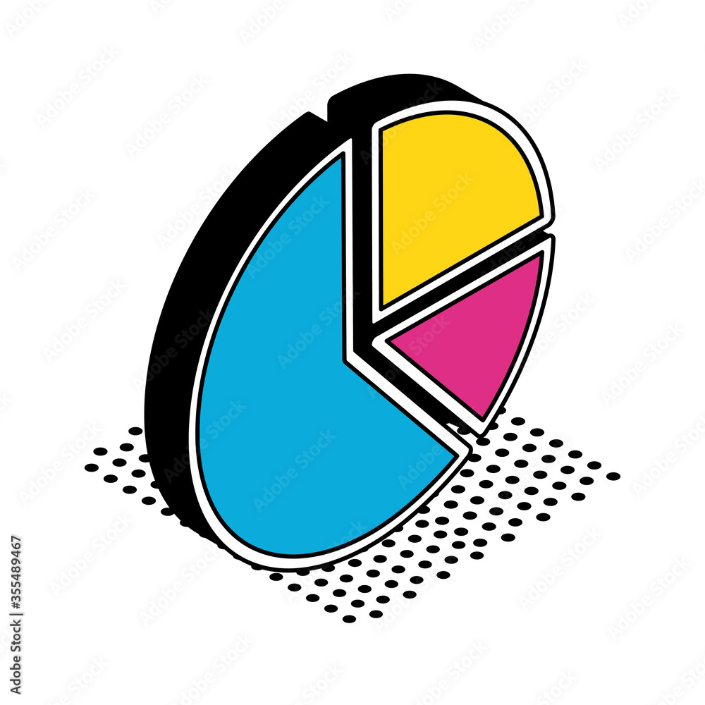 Pie chart isometric style icon vector design Pie chart isometric style icon vector design