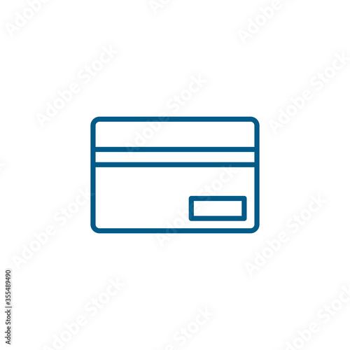 Free Download Credit Card Line Blue Icon On White Background. Blue Flat Style Vector Illustration - GFXLoad