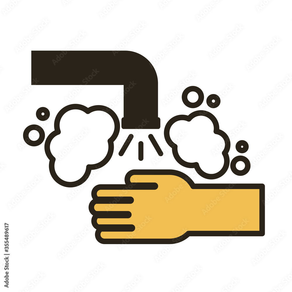 hands washing line duo color style icon hands washing line duo color style icon