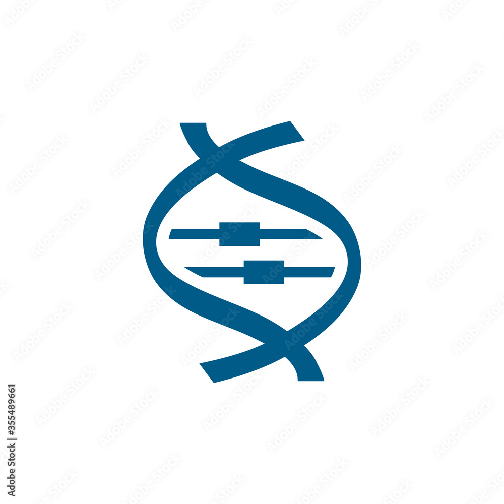 DNA Blue Icon On White Background. Blue Flat Style Vector Illustration DNA Blue Icon On White Background. Blue Flat Style Vector Illustration