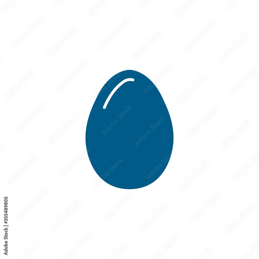 Egg Blue Icon On White Background. Blue Flat Style Vector Illustration Egg Blue Icon On White Background. Blue Flat Style Vector Illustration