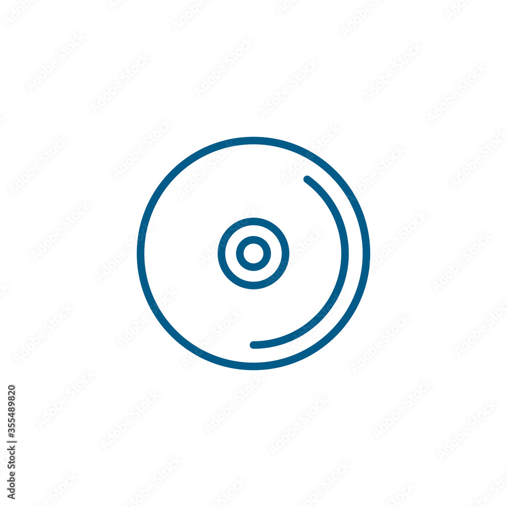 DVD or CD Line Blue Icon On White Background. Blue Flat Style Vector Illustration DVD or CD Line Blue Icon On White Background. Blue Flat Style Vector Illustration