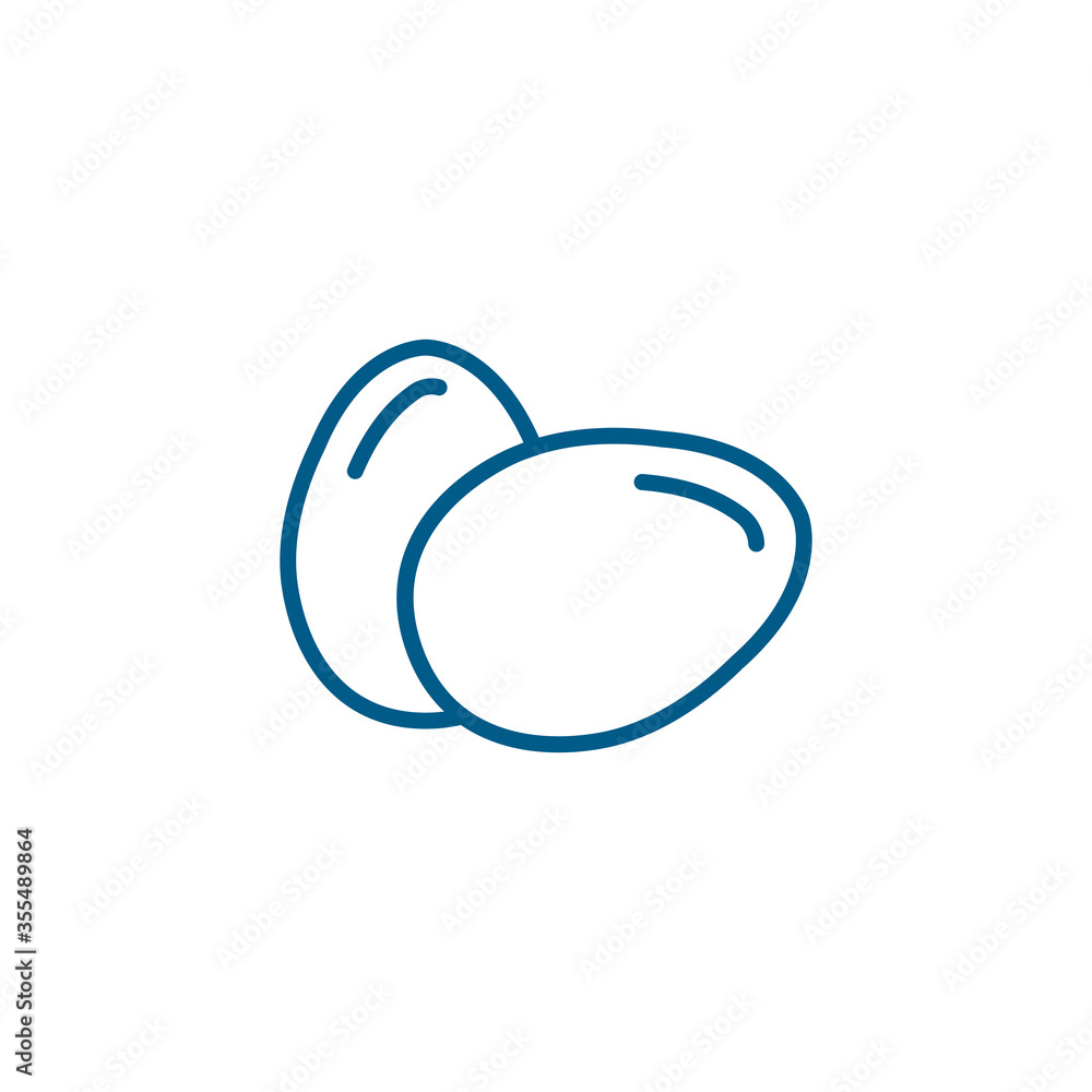 Egg Line Blue Icon On White Background. Blue Flat Style Vector Illustration Egg Line Blue Icon On White Background. Blue Flat Style Vector Illustration