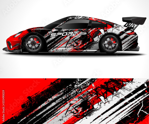 Racing sport car wrap design and vehicle livery