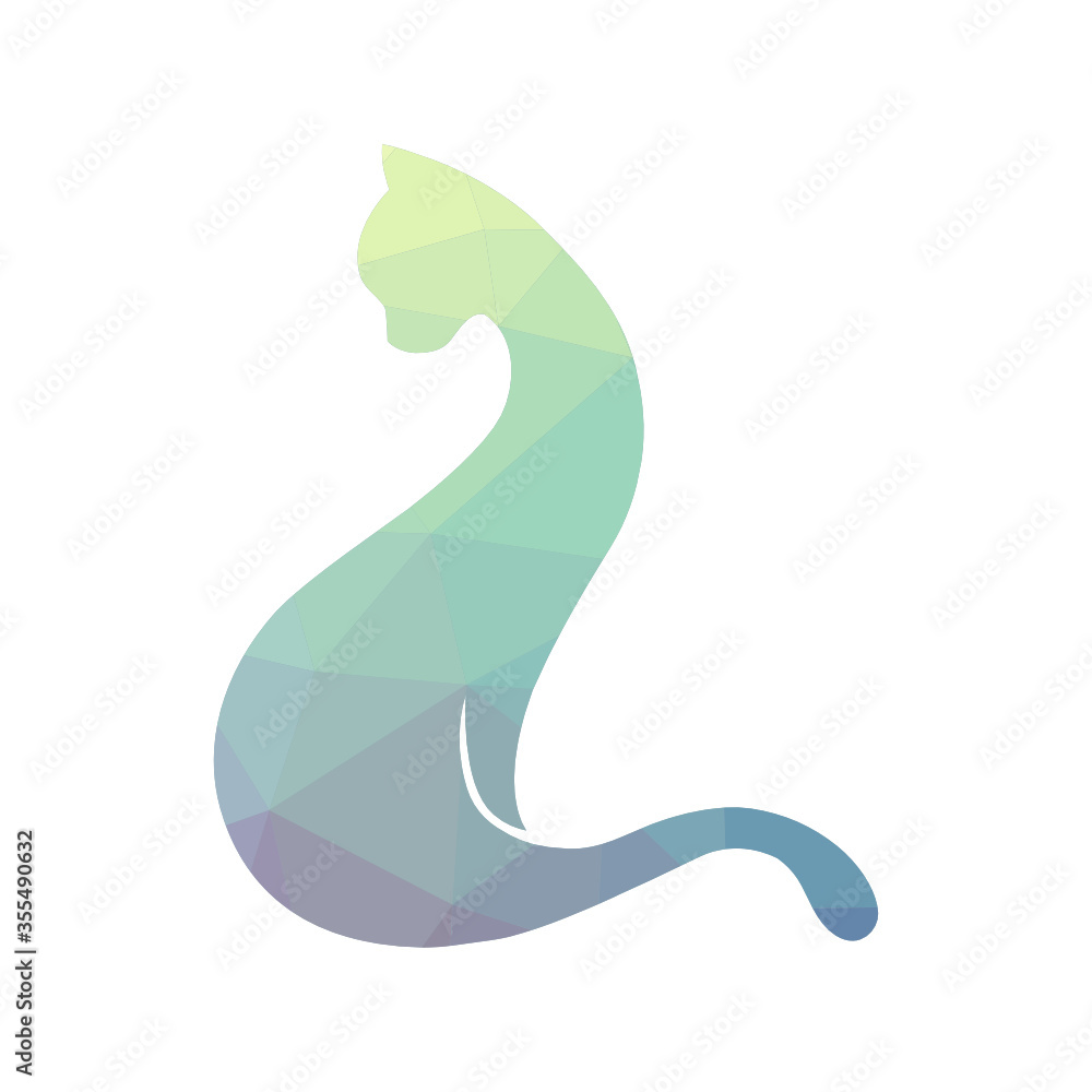abstract turquoise cat, vector abstract turquoise cat, vector