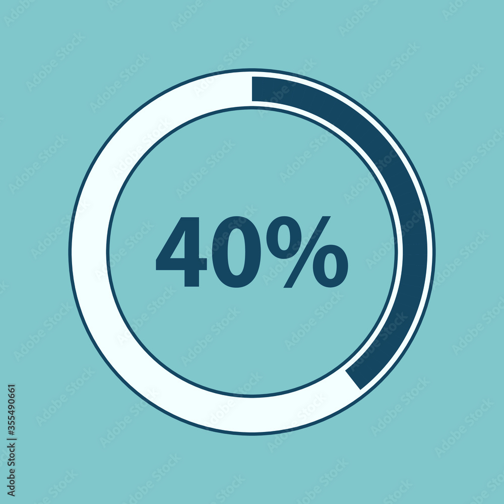 progress bar, loading icon, forty percent, vector illustration progress bar, loading icon, forty percent, vector illustration