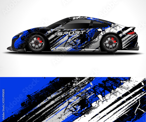 Racing sport car wrap design and vehicle livery