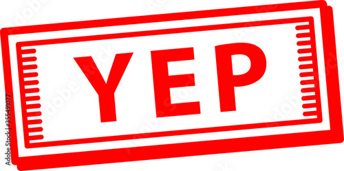 red rubber stamp with yep inscription, vector illustration