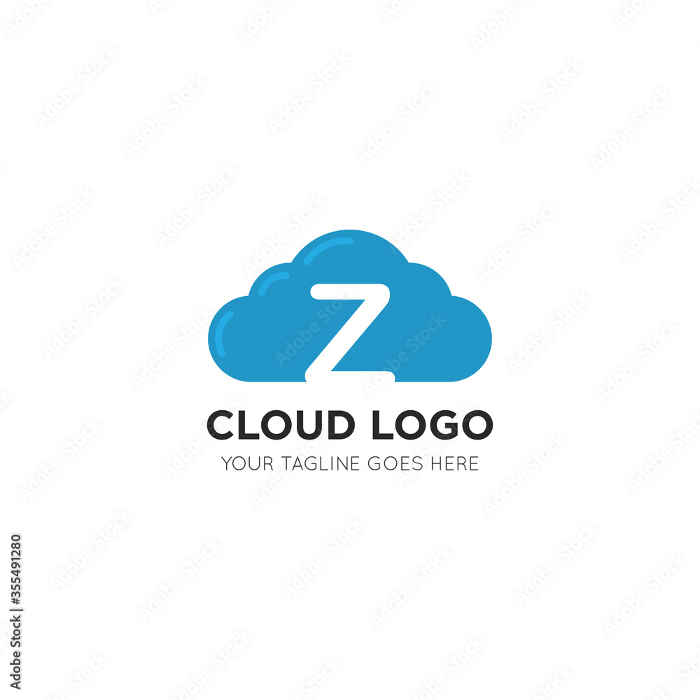 initial leter z cloud logo and icon vector illustration design template initial leter z cloud logo and icon vector illustration design template